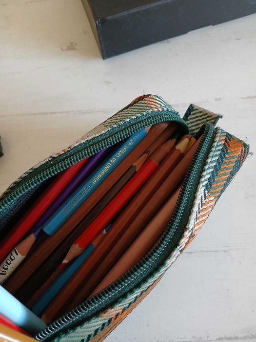 Conjunto Material Desenho Drawing Pencils Crayon Stapler