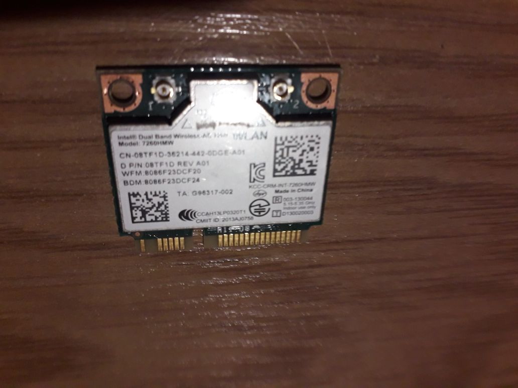 Intel WiFi AC 7260 867 Мбит/с +Bluetooth