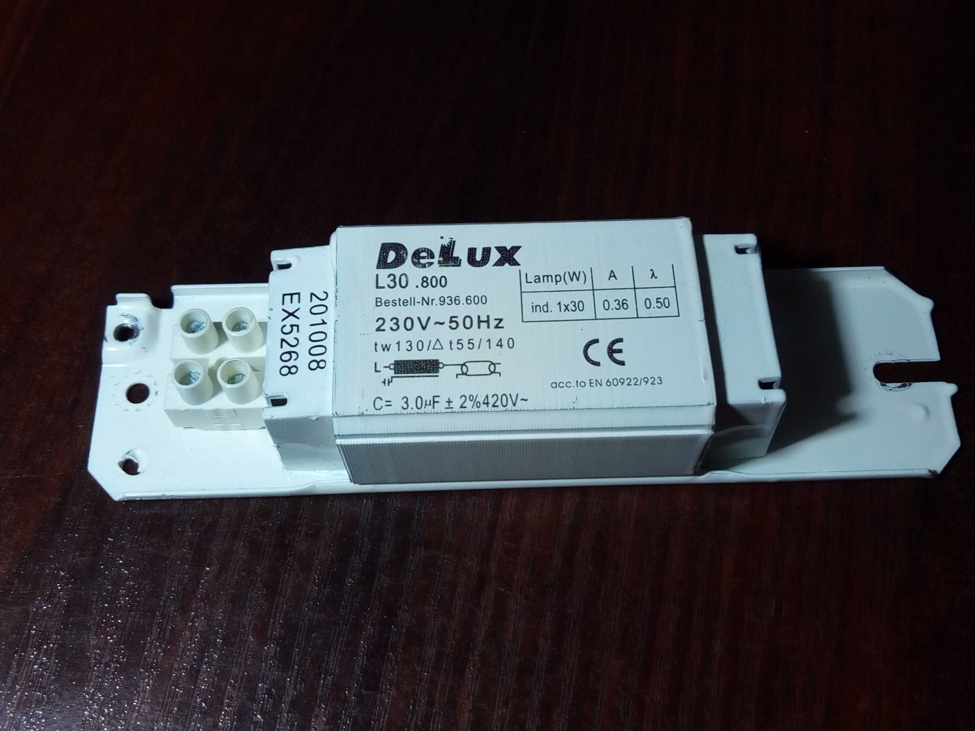 Электромагнитный балласт/дроссель DELUX L30W / 230V для люмин. ламп