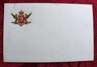 CASA REAL cartão de correspondência, Armas Reais c/grifos D. Luís I