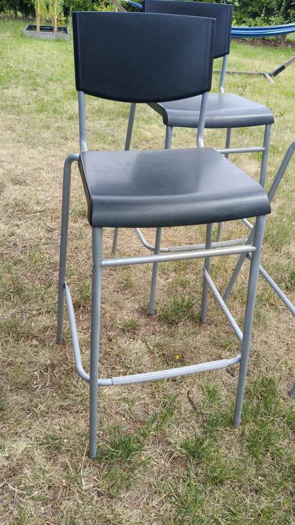 IKEA STIG Stołek barowy z oparciem czarny 74 cm 
IKEA STIG Stołek baro
