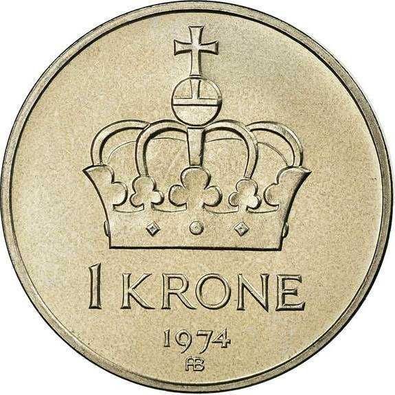 Норвегия 1 крона, 1977год