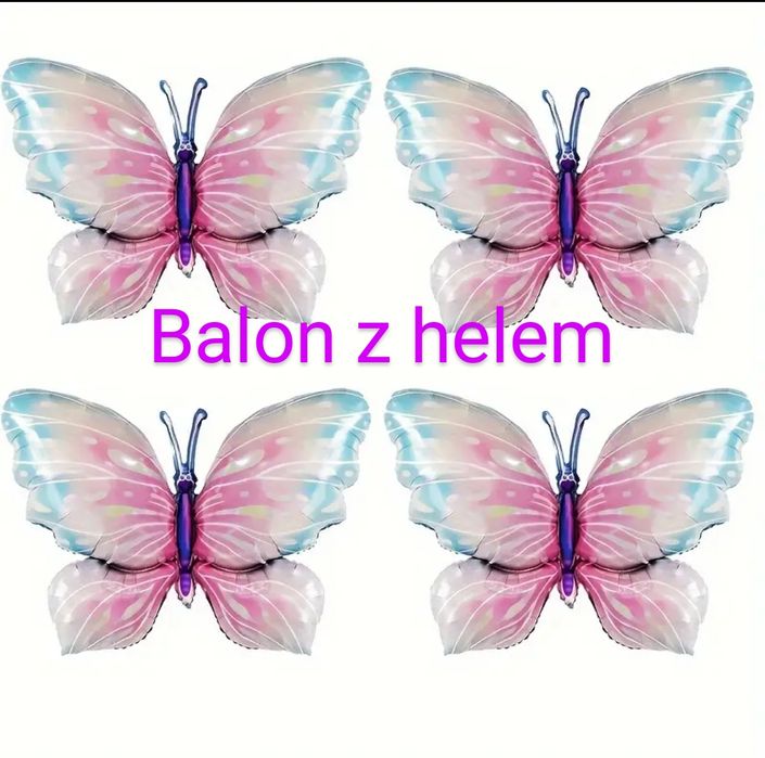 Motyle balon z  helem urodziny, dzień dziecka