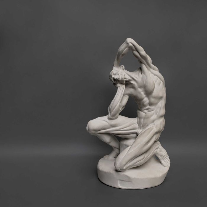 Гіпсова скульптура екорше Мікеланджело! Сидяча фігура, посібник