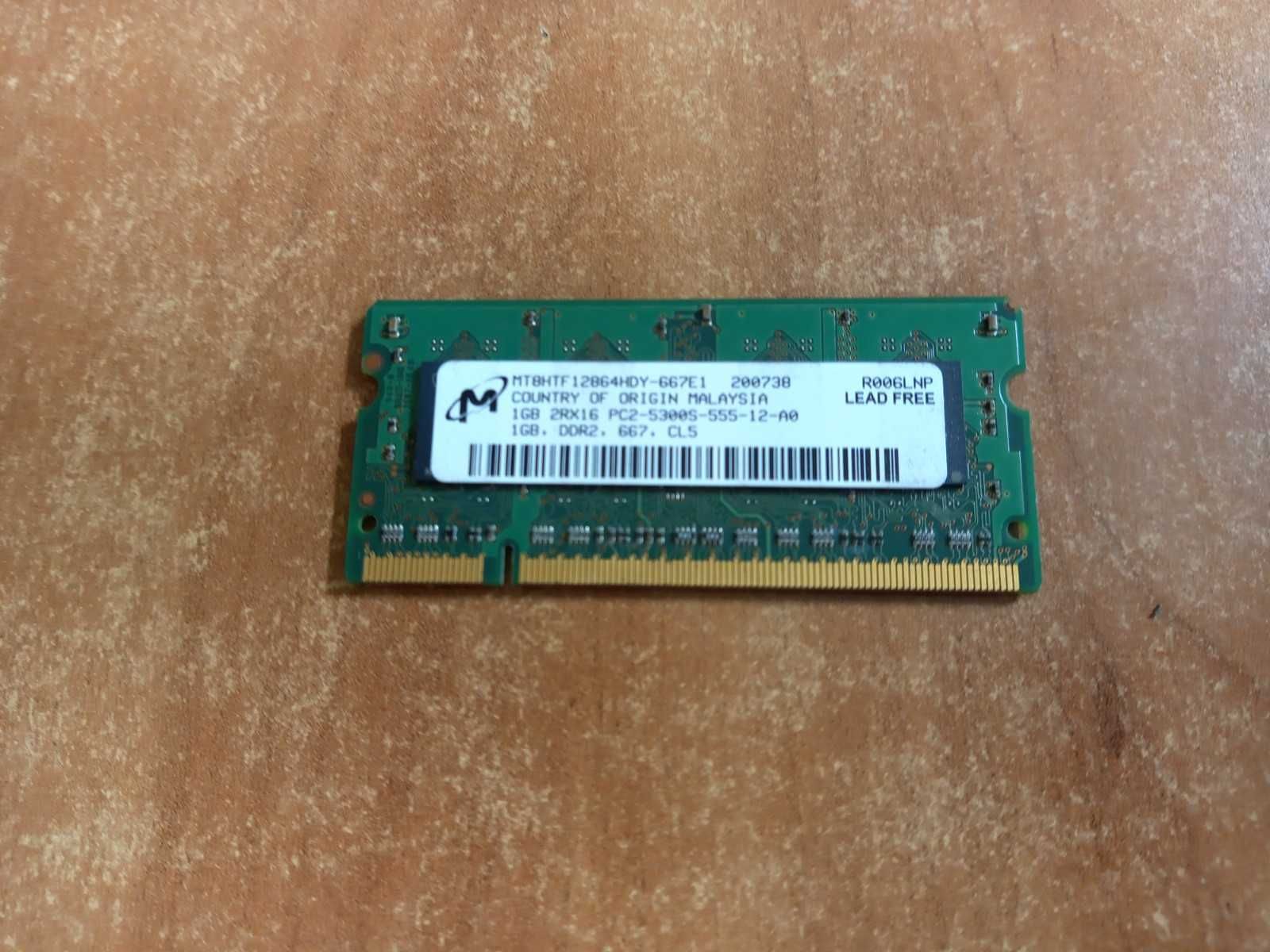 Pamięć MICRON 1GB DDR2 667MHz CL5 MT8HTF12864HDY-667E1