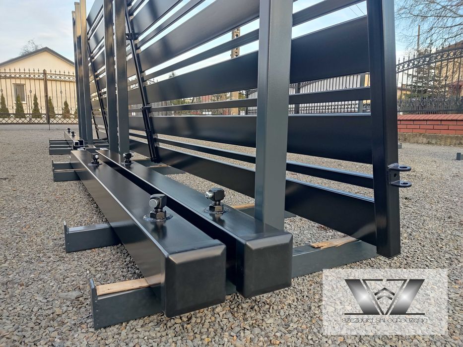 Brama wjazdowa dwuskrzydłowa nowoczesna palisada 1,4x4/120-30 MIX smb