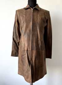 Тренч шкіра (нубук) 44 розмір Шкіряна куртка