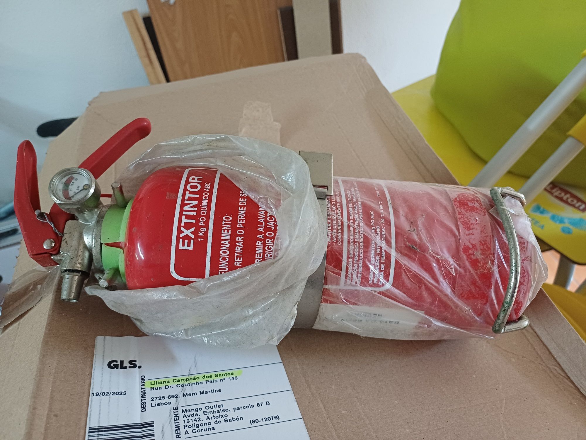 Extintor 1 kg de pó químico