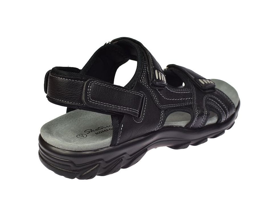 Sandały męskie regulacja rzepy skóra wkładka 1294 BK roz. 41