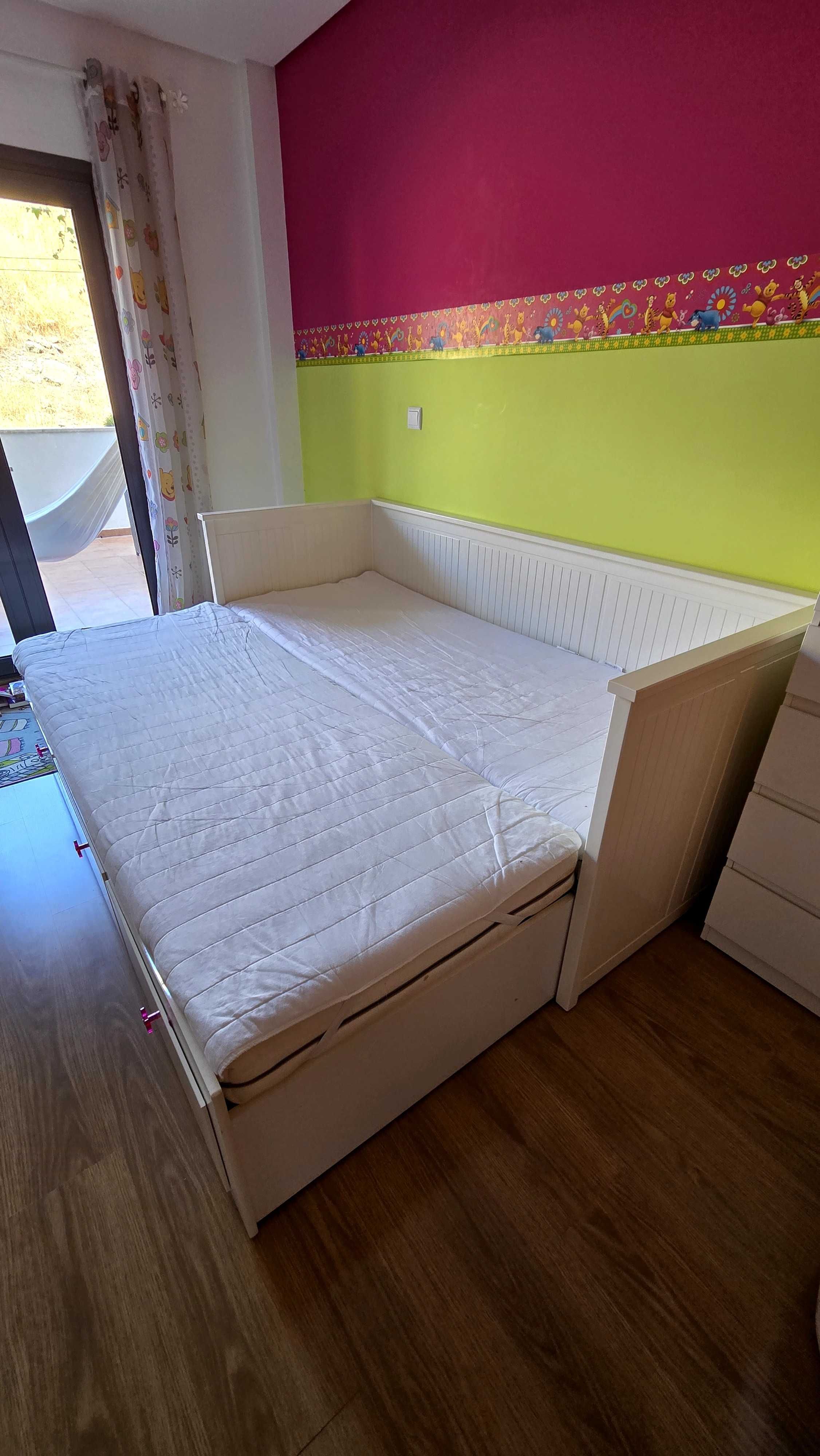 HEMNES Cama indiv/dupla c/3 gav, branco, 80x200 cm IKEA