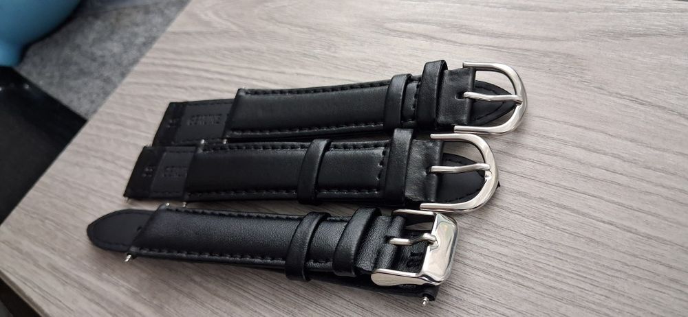 3 szy nowe paski pasek do zegarka 18mm Czarne skóra naturalna