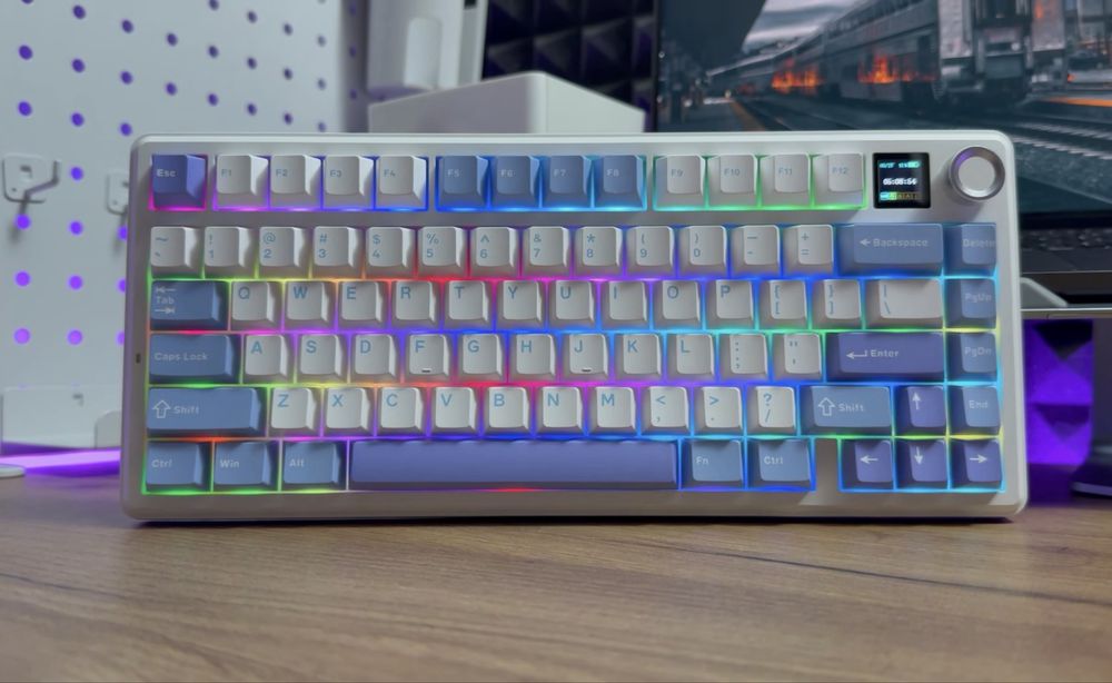 Aula F75 Max механічна бездротова клавіатура rgb knob дисплей