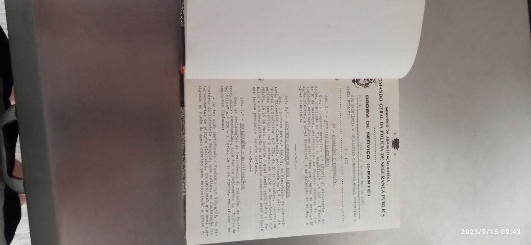 Livro de Ordens de serviço da PSP