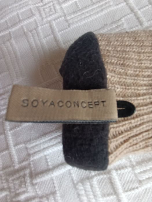 Перчатки Zara кожа с трикотажем