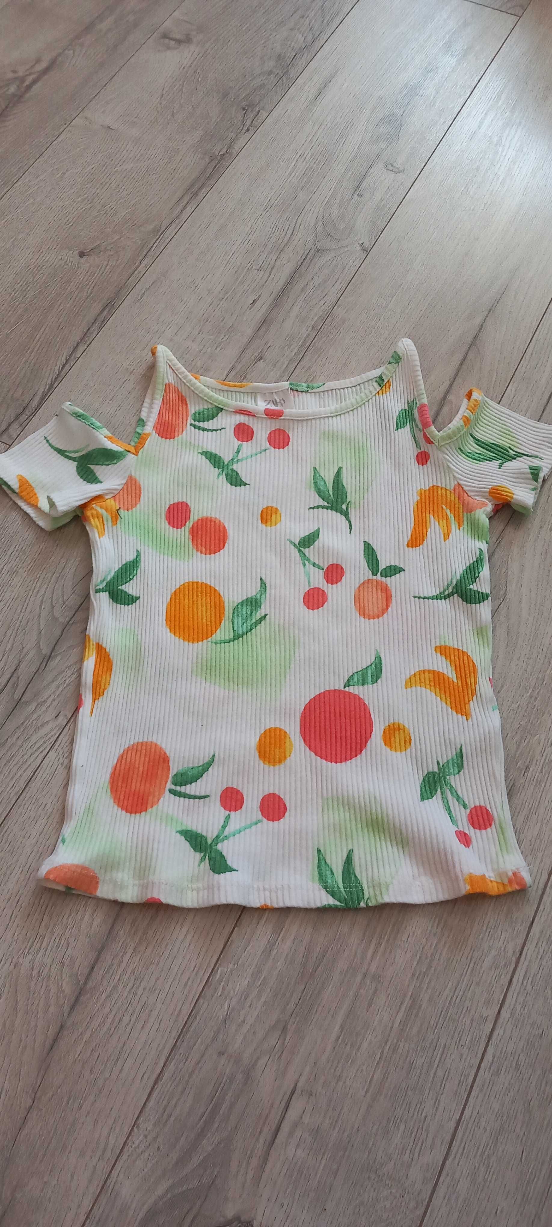 Zara t-shirt top prążek rozm. 140
