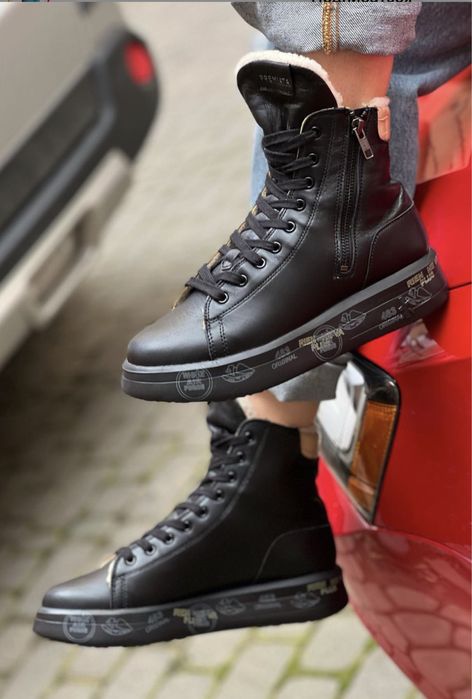 Зимние чёрные ботинки Премиата преміата premiata