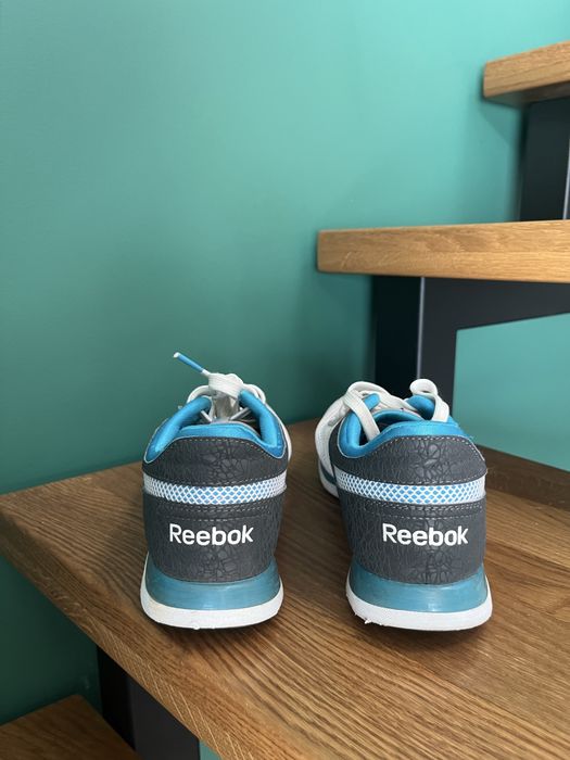 Buty sportowe damskie reebok białe do biegania sport niebieskie