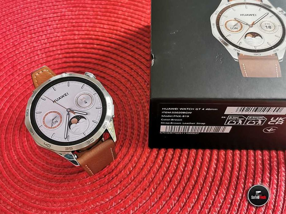 JAK NOWY Huawei Watch GT4 Classic 46mm srebrny skóra KPL GW. 08.2027