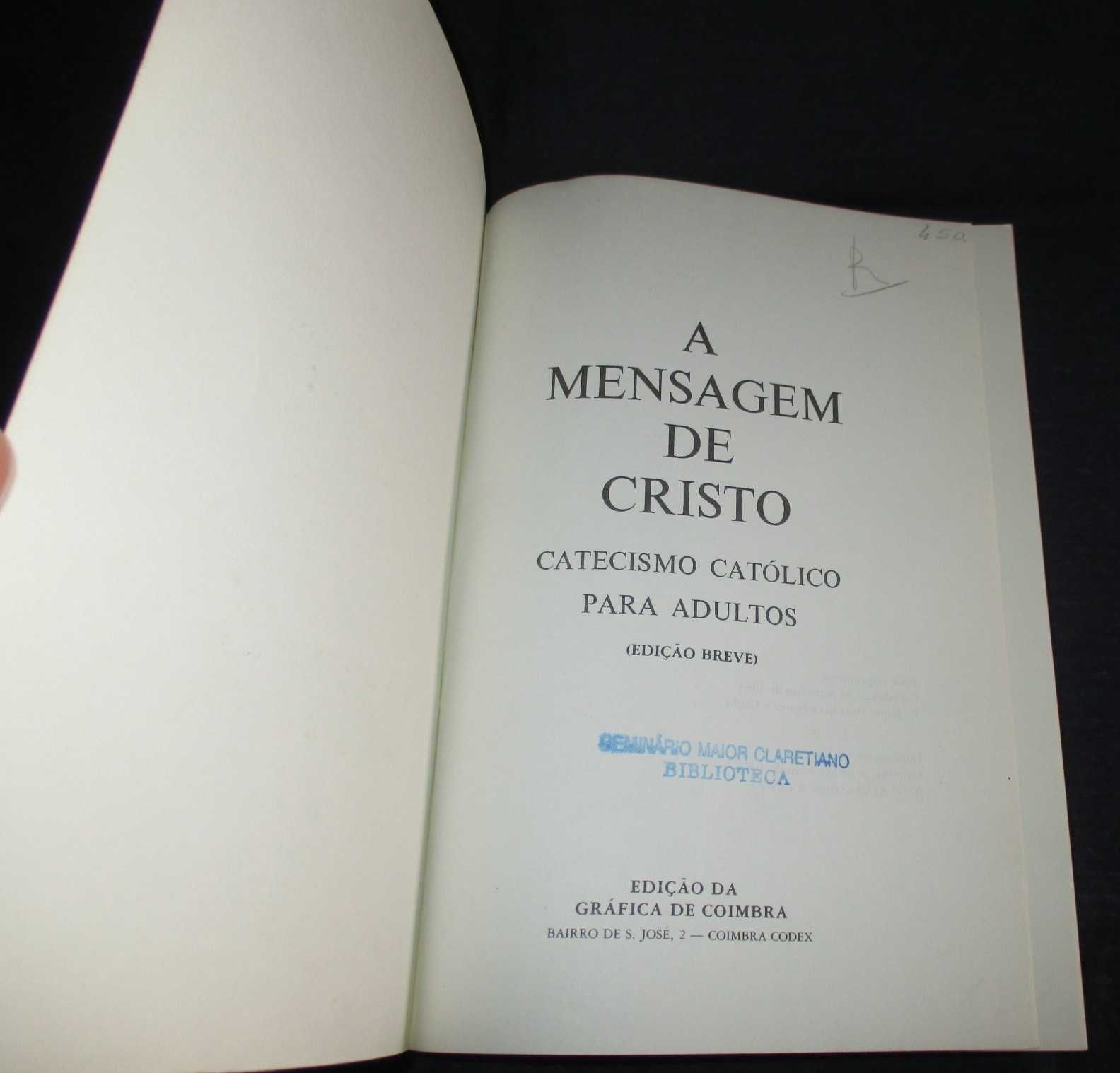 Livro A Mensagem de Cristo Catecismo Católico para Adultos