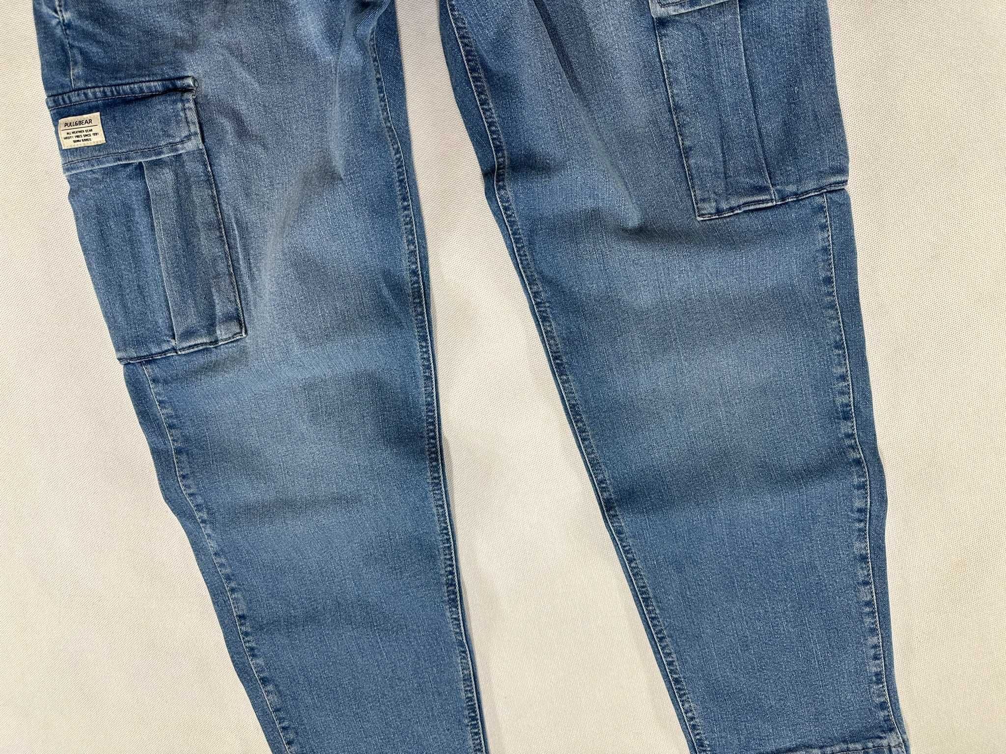 PULL & BEAR jeans bojówki cargo style spodnie męskie W34 88cm