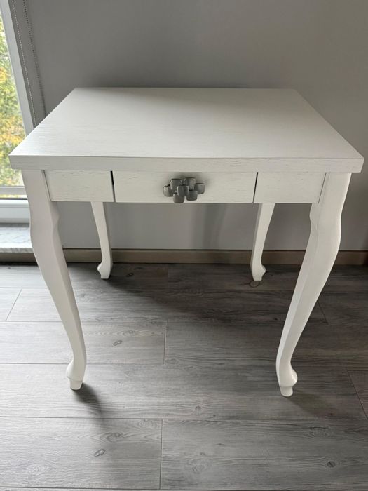 Biały stolik/toaletka z szufladą glamour lite drewno