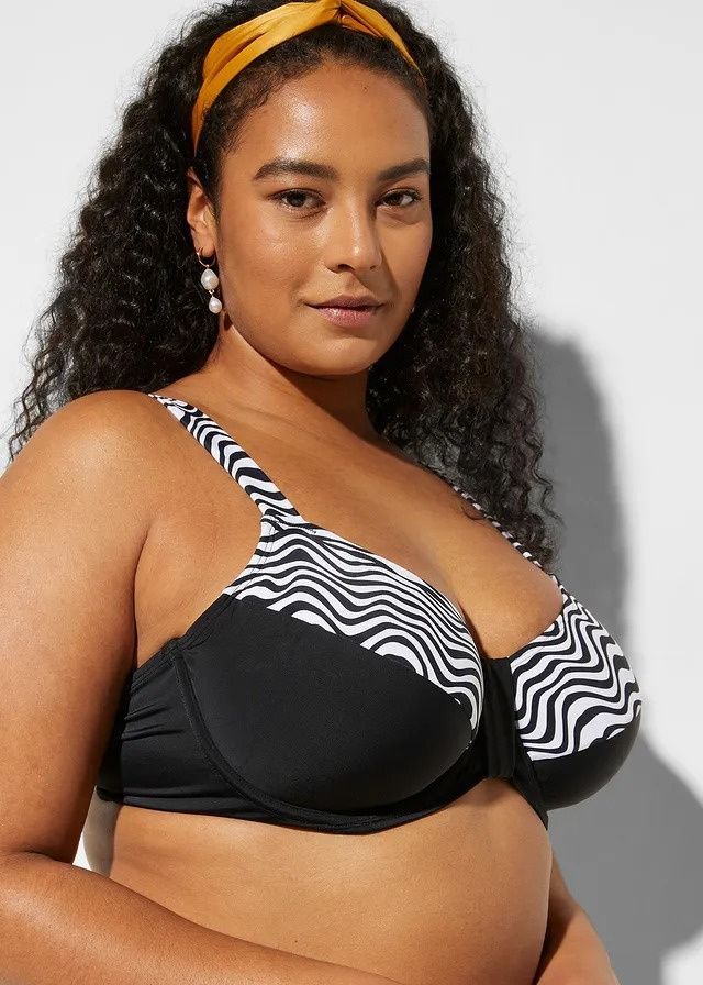 B.P.C bikini typu minimizer czarno-białe we wzory na fiszbinach 52 (10