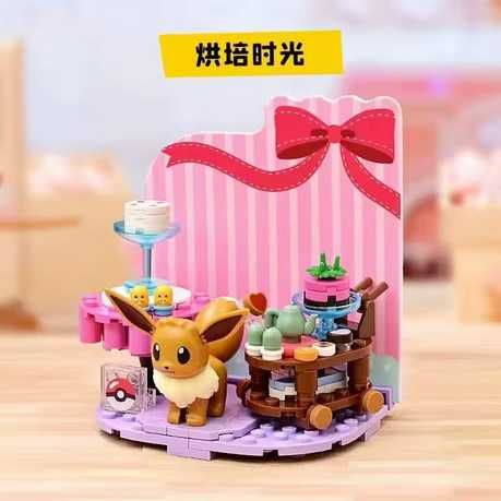 Klocki Pokemon Eevee Diorama Super Jakość Ornament Jak Lego