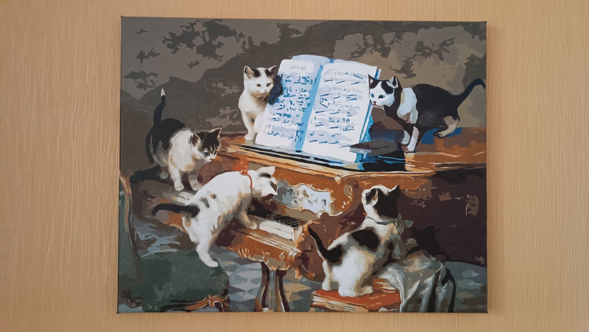 Картина котики з роялем