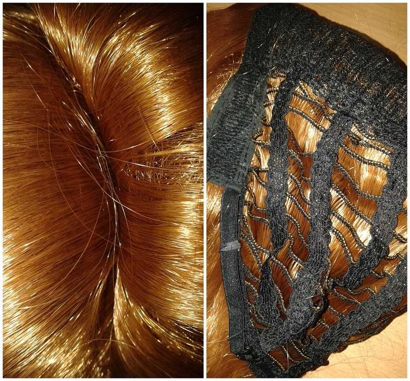 Brązowa ruda peruka fryzura lata 60 70 te natapirowana Peggy Bundy wig
