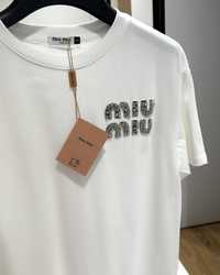 Жіноча футболка MIU MIU Розмір S,M Білий Чорний | Zara
