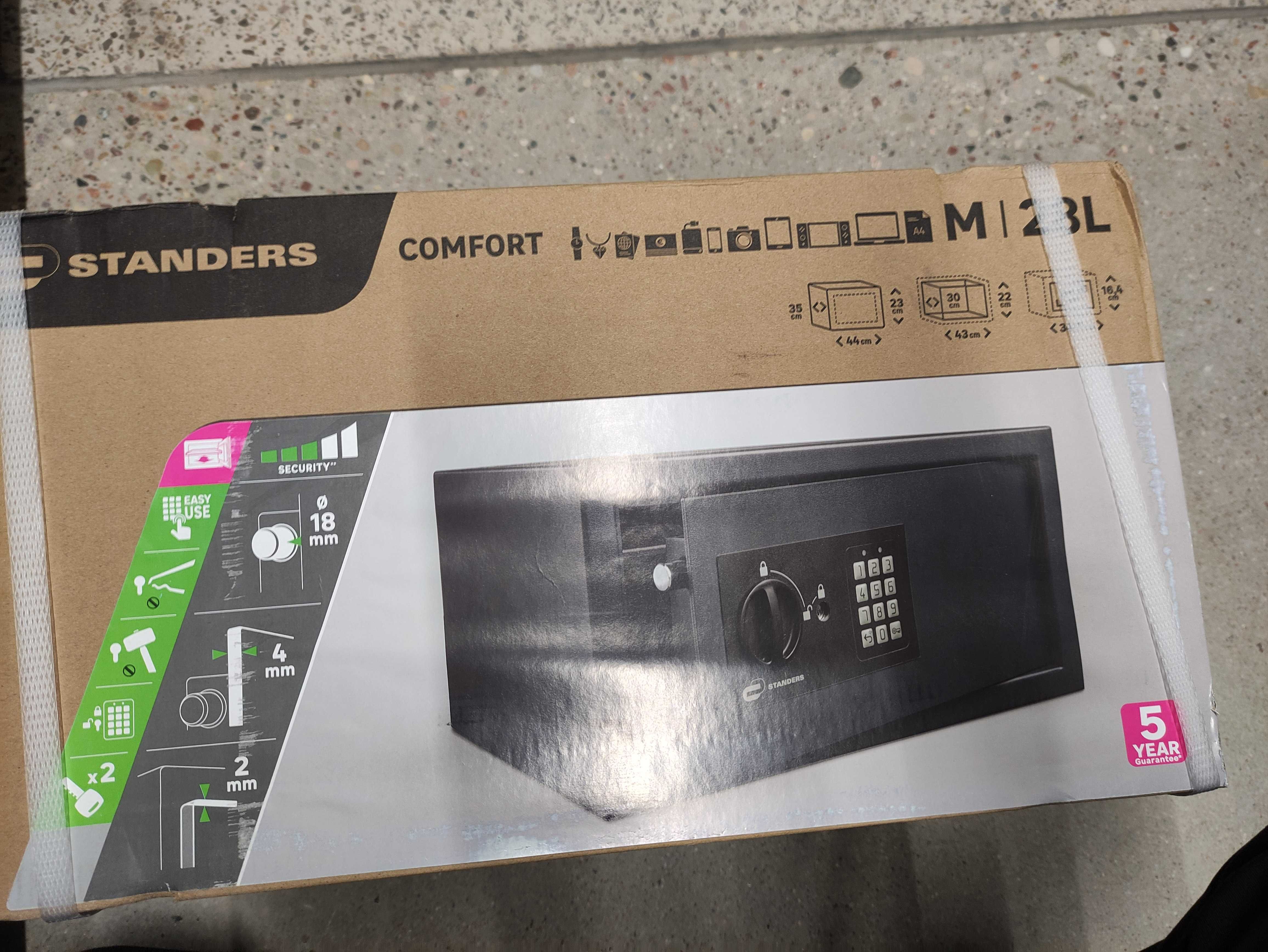 Nowy Sejf z kodem elektronicznym 23 x 44 x 35cm 28l Format A4 Standers