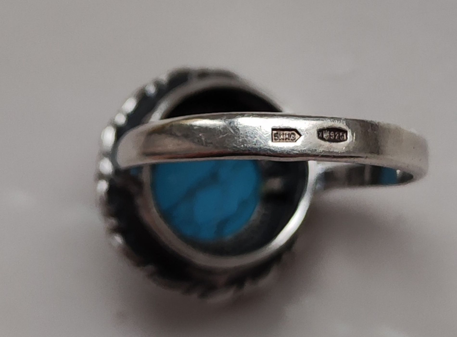 Перстень  срібний з бірюзою 19 розмір/ Кольцо серебро бирюза