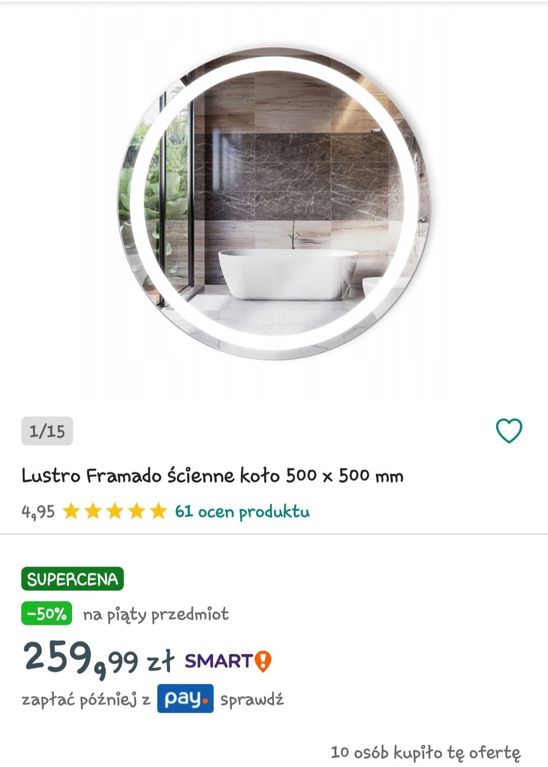 Lustro z ledami 50