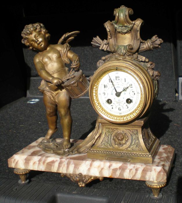 francuski zegar kominkowy - Moreau - sprawny