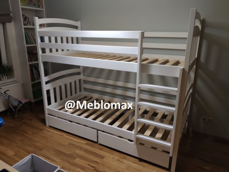 Nowe łóżko piętrowe dla dzieci i dorosłych ADAŚ drewniane sosnowe