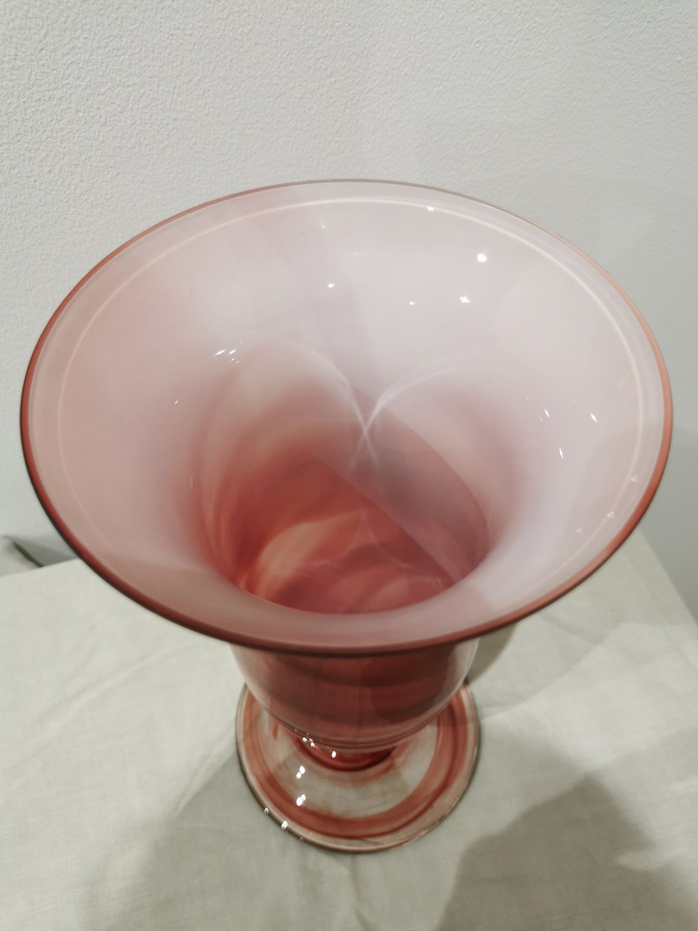 Duży wazon art deco, czerwono-różowy