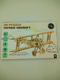 Drewniane puzzle 3D Samolot - stan idealny 3D puzzle vintage aircraft