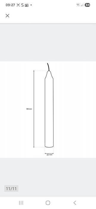Świeca stołowa biała 36 szt.