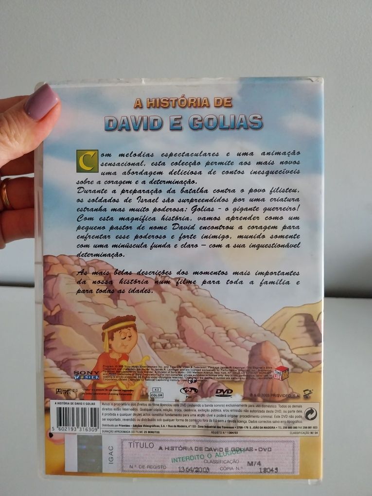 DVD, A história David e Golias, Falado em Português, em ótimo estado