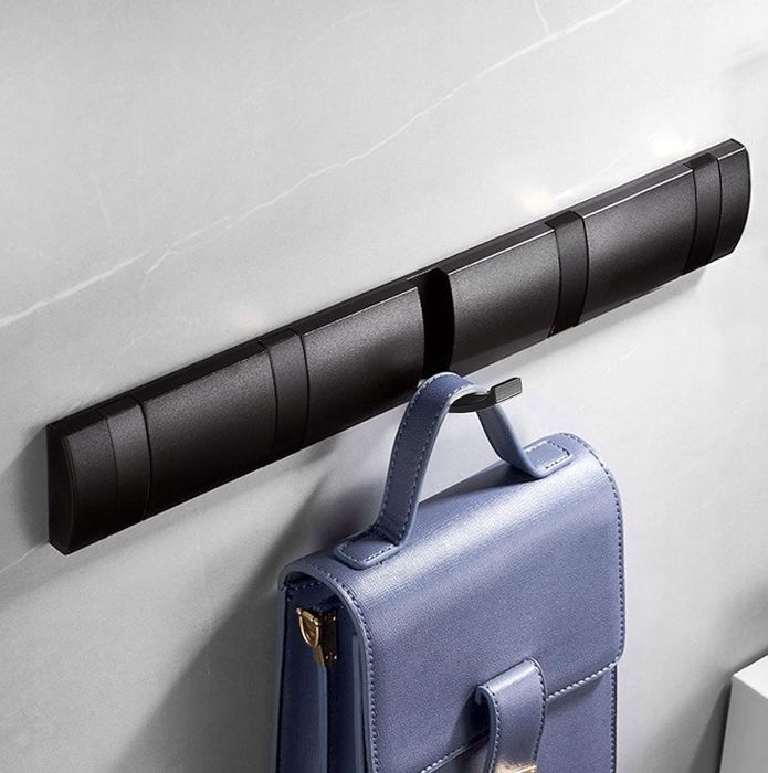 Wieszak wiszący CALIYO czarny, wieszak na ubrania, wieszak składany