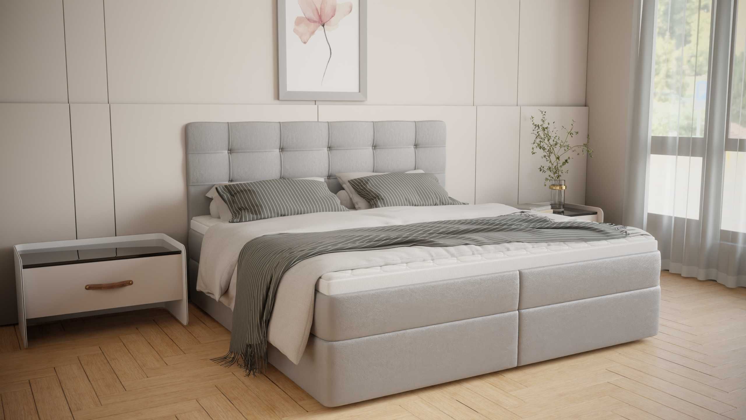 Eleganckie pikowane łóżko BRUNO 160x200, dostawa 0zł do 14dni