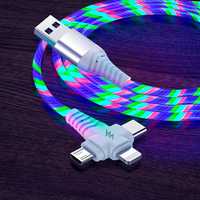RGB кабель для зарядки | Зарядный шнур на 3А | Провод для питания
