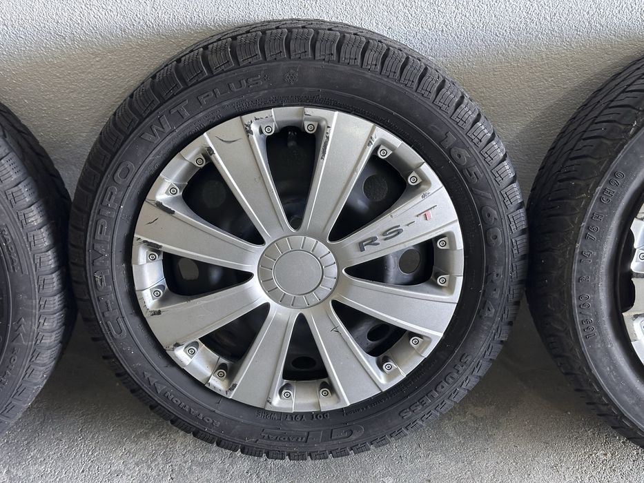 Jantes 4x100 14” c/ pneus 165-60 – VW Toyota Opel Honda Mini Mitsubish