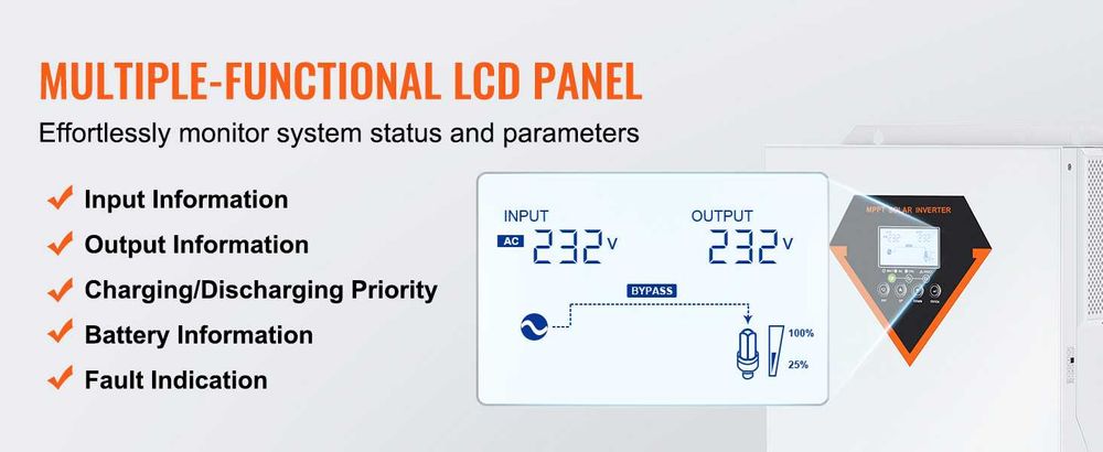 гибридный инвертор VEVOR 2-in-1 5500Вт