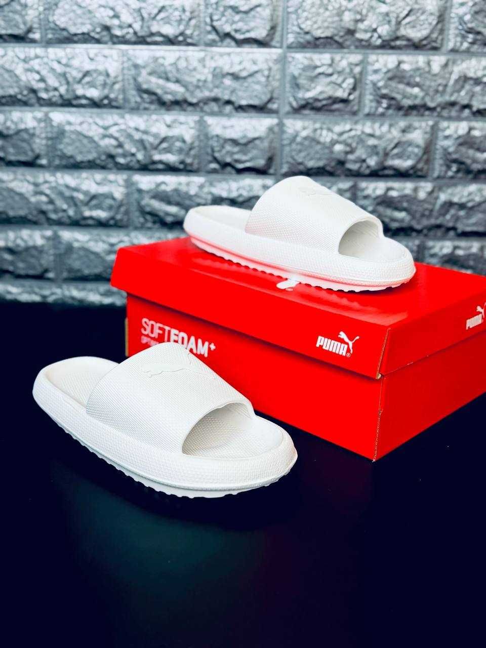 Подростковые Puma шлепанцы Белые летние New! Шльопанці Пума жіночі