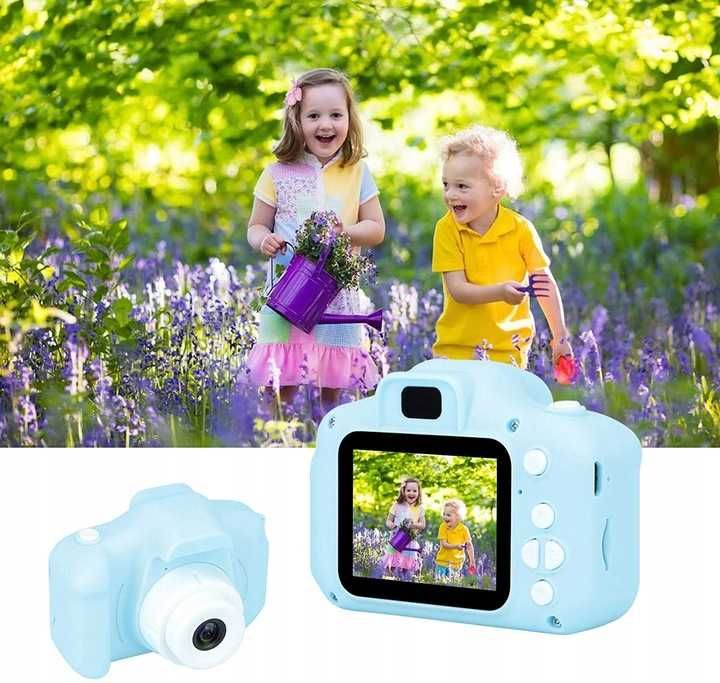 Aparat Cyfrowy dla Dzieci Dziecka Fotograficzny Niebieski KARTA 4GB