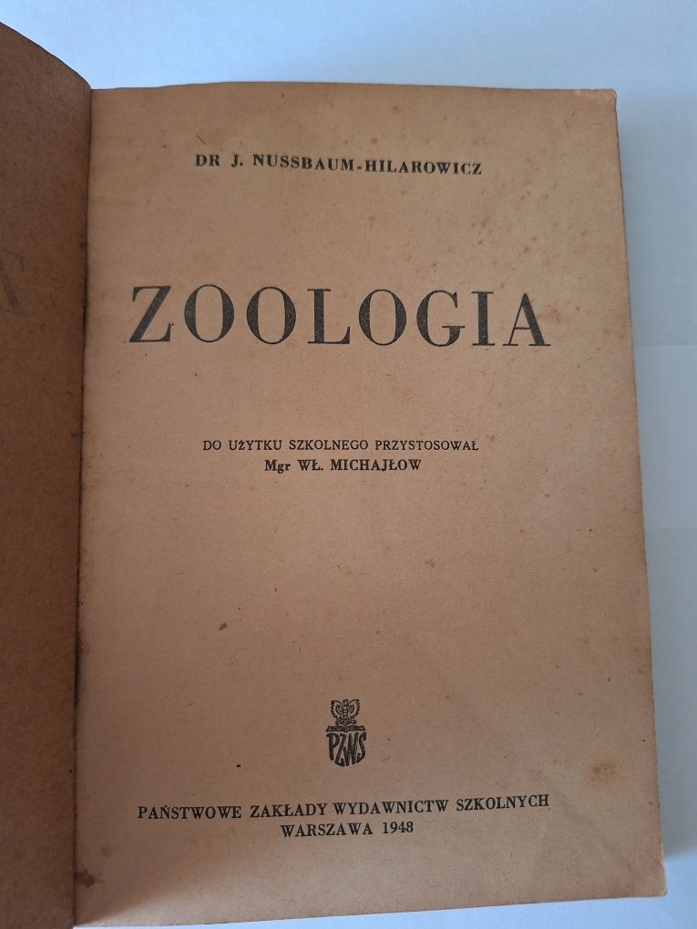 Zoologia - dr J. Nussbaum-Hilarowicz