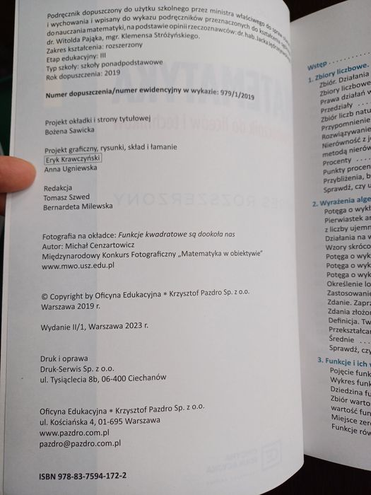Matematyka 1 Zakres Rozszerzony Pazdro