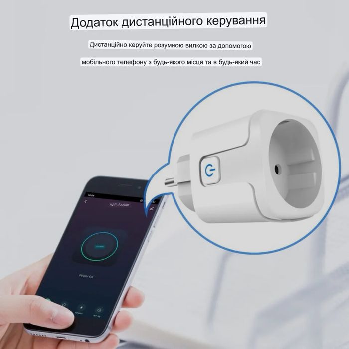 Розумна розeтка Tuya Smart WiFi та Zigbee з таймером і ватметром