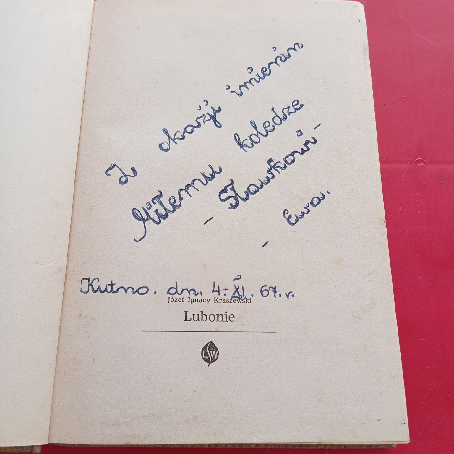 Kraszewski, Lubonie, stan dobry, zawiera wpis